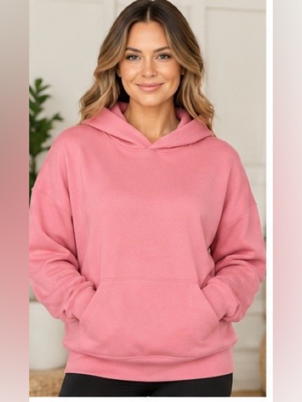 Zenana Outfitters Rose Pink Pullover Hoodie Soft Scuba Fabric NWOT - Picture 2 of 10